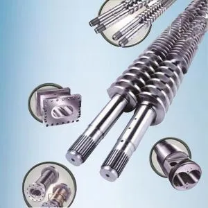 Skru berkembar dan laras penyuntikan membentuk Mesin